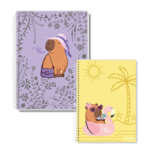 KIT 2 Cadernos Universitário Capa Dura 10 Matérias 160 Folhas - CAPIVERA