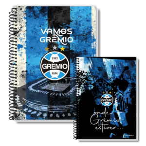 Kit 2 Cadernos GRÊMIO Capa Dura 10 Materias 160 Folhas