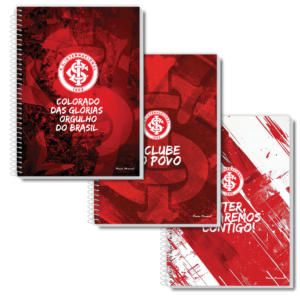 Kit com 3 Cadernos INTER Capa Dura 01 Materia 80 Folhas
